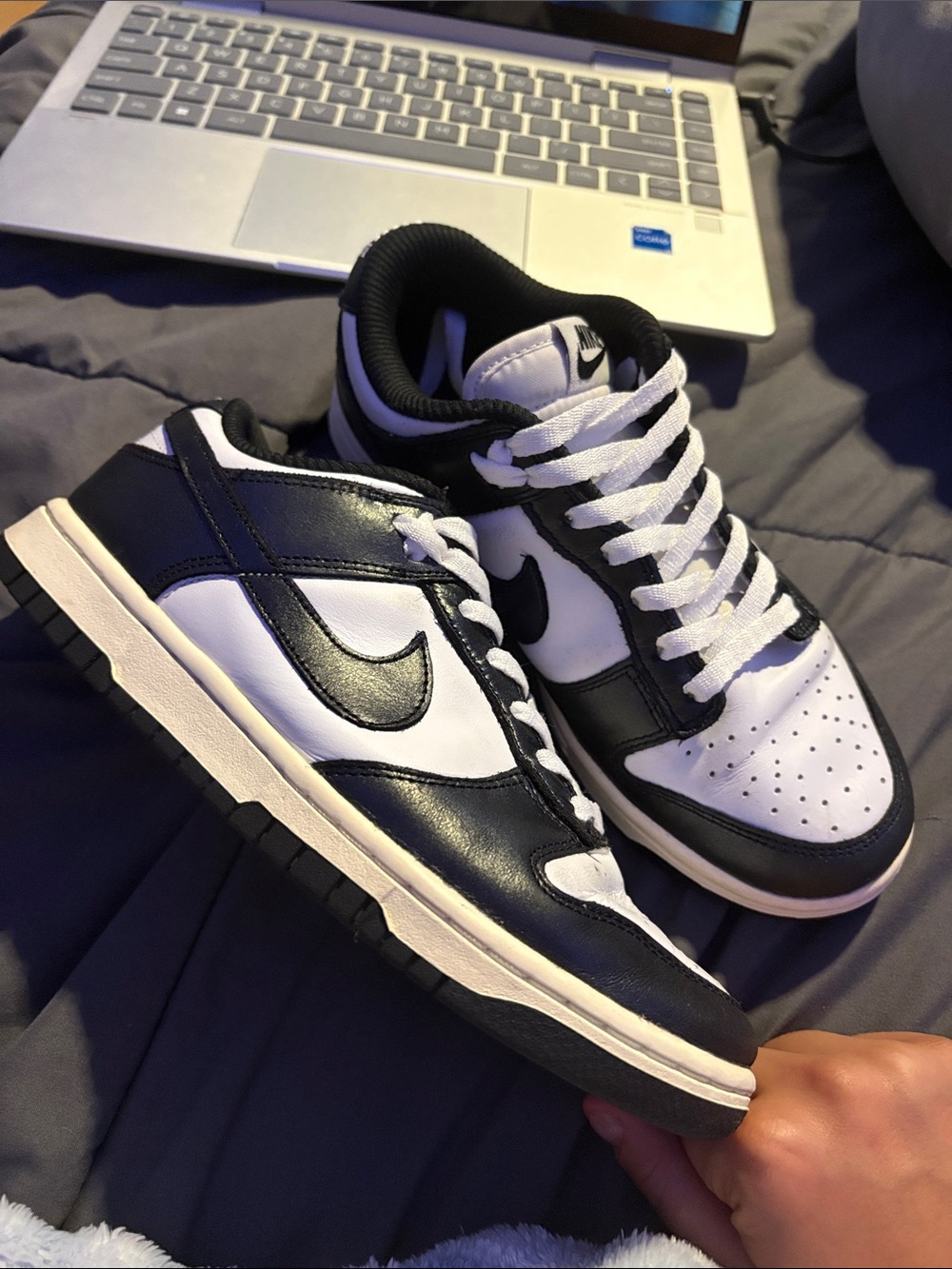 Nike Black and White Athletic Sneakers with QR Tag